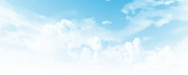 Wall Mural - Blue sky with white cloud landscape background. Beautiful blue sky background. Vector design.