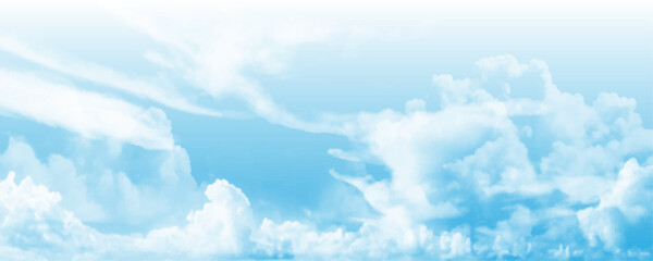 Wall Mural - Blue sky with cloud. Beautiful blue sky background. Vector design.