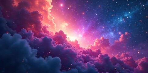 Wall Mural - ethereal, swirling nebula of iridescent hues, radiating otherworldly light and energy a mystical col