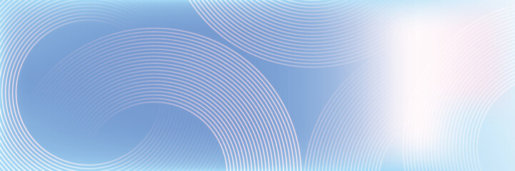 Wall Mural - abstract circle lines on light blue background. geometric stripe line art design for poster, brochur