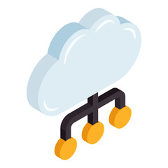 Wall Mural - modern design icon of cloud network