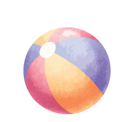 Canvas Print - colorful beach ball, isolated watercolor illustration
