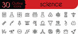 © Mazo - Science collection of editable stroke outline icons, presented as a flat vector illustration, with each icon isolated on a white background.