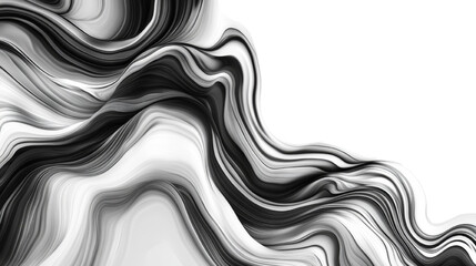 Poster - Abstract monochrome wave pattern with fluid texture and dynamic motion