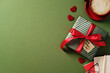 © ADDICTIVE STOCK - Father's day gift and coffee on green background