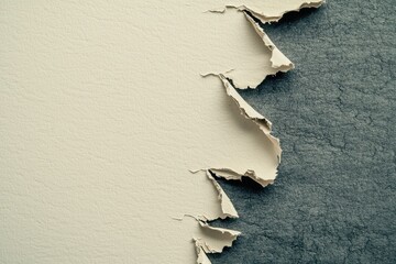 Wall Mural - torn paper texture close-up with contrast between light and dark