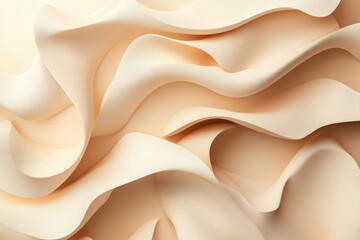 Wall Mural - flowing textures of soft cream fabric draped gracefully