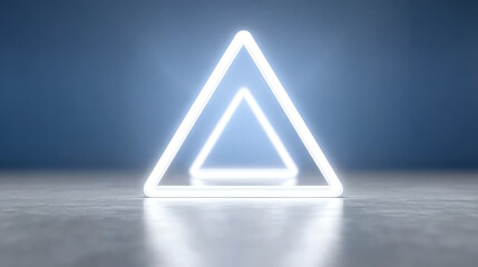 Fototapete - A glowing triangular neon light creates a modern and dynamic atmosphere, perfect for contemporary design themes.