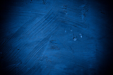 Aufkleber - Old wall pattern texture cement blue dark abstract  blue color design are light with black gradient background.