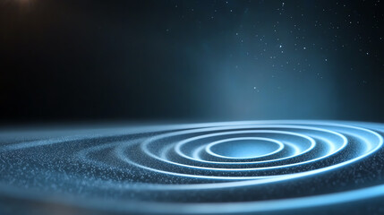 Leinwandbilder - Abstract representation of waves in a dark environment, showcasing a mesmerizing pattern of light and energy.