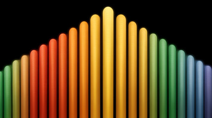 Poster - Vibrant sound wave representation showcasing various colors, highlighting artistic audio visualization and modern graphic design elements.