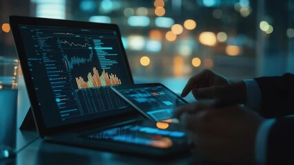 Wall Mural - a person sits at a table with a laptop open, possibly working or studying