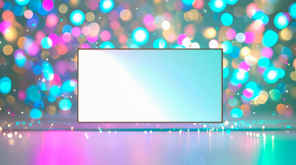 Leinwandbilder - Colorful bokeh background with a blank screen ideal for digital presentations and creative projects