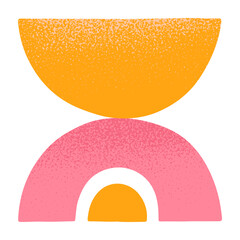 Wall Mural - abstract yellow and pink vector circle shapes.isolated balance emblem design element.hand drawn bold