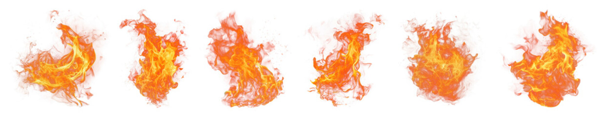 Wall Mural - png dynamic fiery flames illustration, element set on transparent background