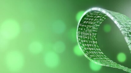 Poster - Digital Stream: A flowing stream of data, represented by glowing lines of code, symbolizing the constant flow of information in the digital world, bathed in soft light and elegant bokeh.