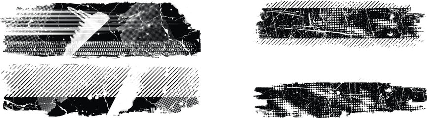 Leinwandbilder - Grunge textured banner with rough edges. Speckled texture. Overlay grunge texture . Simply place texture over any object to create grunge effect . Banner with scratched surface for your design. 