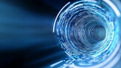 Leinwandbilder - Digital Tunnel: A captivating digital tunnel is depicted, pulsating with vibrant energy. The imagery captures a mesmerizing journey through the interconnected world of digital transformation, data.