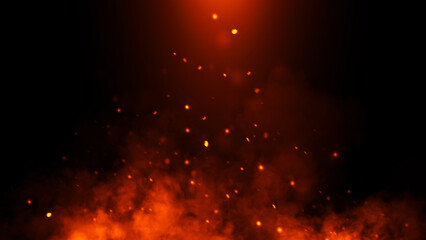 Wall Mural - perfect fire particles embers sparks on black background . texture overlays.