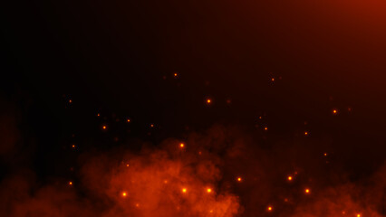 Wall Mural - perfect fire particles embers sparks on black background . texture overlays.