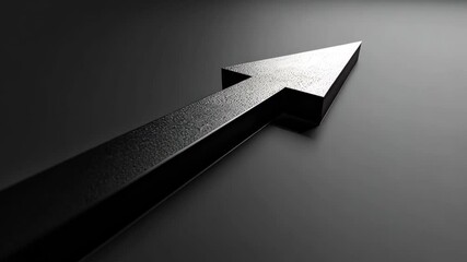 Fototapete - Black arrow in a sleek design with rain droplets on a smooth surface highlighting modern aesthetics and creative inspiration in 4k resolution