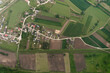 © Andriana Hoshko - Aerial farmland landscape. For illustrating rural development, agriculture, or land use planning topics.