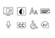 © Mihail - Accessibility line icons set – outline, assistive, disability support symbols