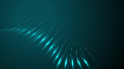 Fototapete - Blue minimal glowing wavy lines abstract futuristic tech background. Seamless looping concept motion design. Video animation Ultra HD 4K 3840x2160
