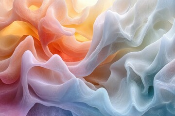 Leinwandbilder - Colorful layered paper waves create a dynamic abstract composition in this artistic display of texture and movement