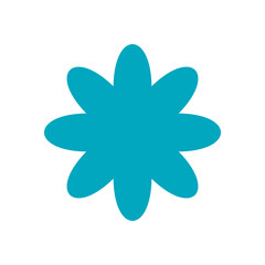 Wall Mural - bold abstract flower icon. modern flower shape element. minimal design with brutalist influences, y2