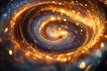 Leinwandbilder - Intricate swirl of vibrant colors and sparkling lights creates a mesmerizing cosmic effect at the heart of an interstellar scene