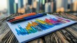 © aun - Colorful Sketch of City Skyline with Markers on Wooden Surface
