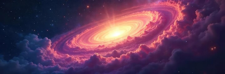Wall Mural - a majestic, ethereal light emanating from a swirling nebula, symbolizing divine creation and cosmic 
