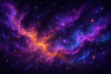 Wall Mural - vivid abstract cosmic wallpaper swirling nebulae distant galaxies and countless twinkling stars deep