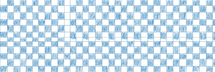 Wall Mural - retro y2k seamless pattern: groovy checker lines & doodle notebook texture � vector background