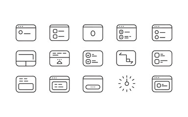 web ui design elements line icons set