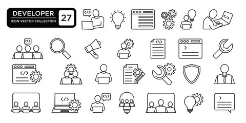developer collection, editable and resizable vector icon templates.