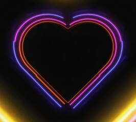 Wall Mural - vibrant neon heart shape glowing against a dark background, perfect for romantic themes