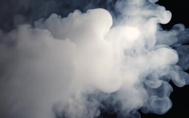 Wall Mural - white smoke billowing against a dark background, creating a mysterious atmosphere