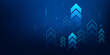 © alfan - business arrow up growth technology on grid line dark blue background. graph stock market trading investment.vector eps10