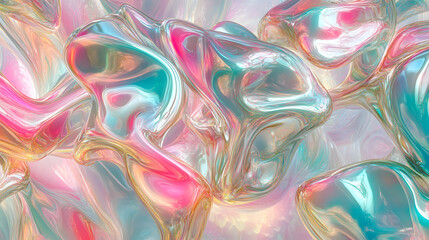 Wall Mural - abstract design vibrant colorful iridescent glass, creating stunning colorful dynamic artistic.