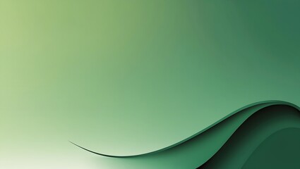 Canvas Print - abstract green gradient background with layered wave design and copy space