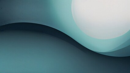 Canvas Print - abstract modern composition of smooth wavy teal and white gradient shapes