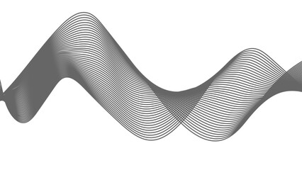Wall Mural - abstract black lines wave curve motion on white background. abstract grey wave line design suitable 