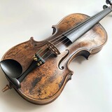 Antique violin with rich, aged wood grain