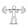 © Foysal - Stick figure lifting barbell isolated on white background