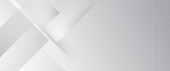 Fototapete - Abstract white and grey triangle overlay texture background. Modern elegant white gray banner background with creative design and shiny lines.Light gray triangle abstract subtle vector background..	