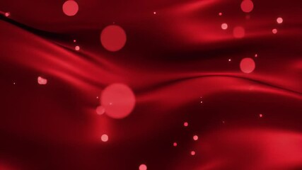 Poster - Crimson Silk Waves with Floating Lights: Abstract Motion Background