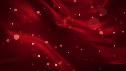 Poster - Crimson Silk Waves with Floating Luminescence