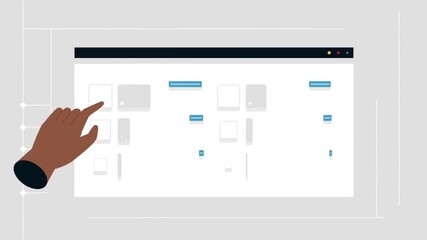 Wall Mural - animated digital checklist interface with hand interacting on screen